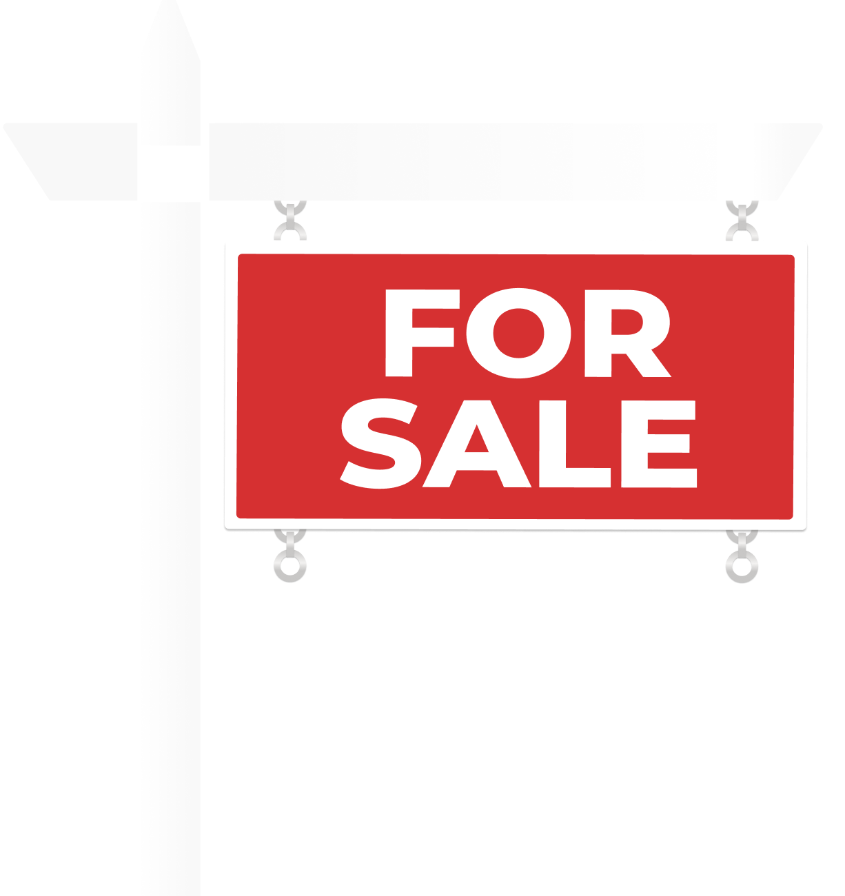 Real estate For Sale yard sign with text-for-info rider